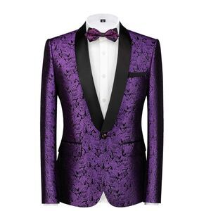 Men’s Purple Paisley Tuxedo Jacket Prom Party Wedding Size 30 NWOT